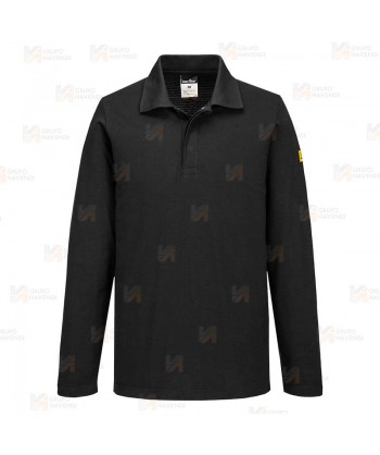 Polo ESD antiestático de manga corta color negro