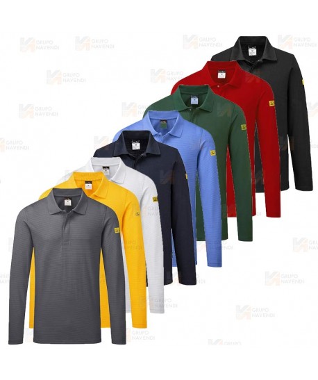 Polo ESD antiestático de manga larga