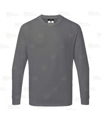 Camiseta ESD antiestática de manga larga y cuello redondo color gris oscuro