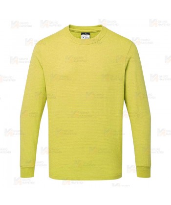 Camiseta ESD antiestática de manga larga y cuello redondo color amarillo
