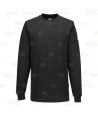 Camiseta ESD antiestática de manga larga y cuello redondo color negro