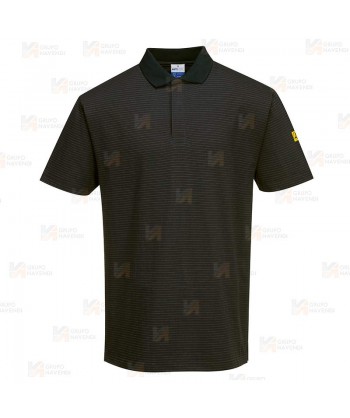Polo ESD antiestático de manga corta color gris oscuro