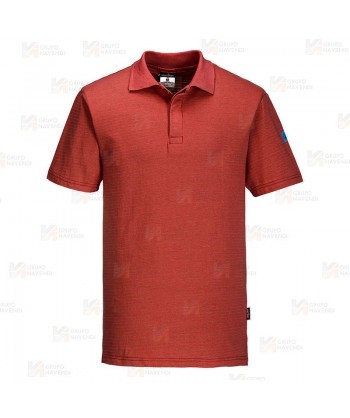 Polo ESD antiestático de manga corta color rojo