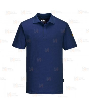 Polo ESD antiestático de manga corta color azul marino