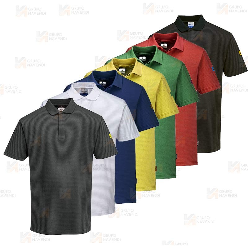 Polo ESD antiestático de manga corta