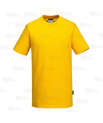 Camiseta ESD antiestática de manga corta color amarillo