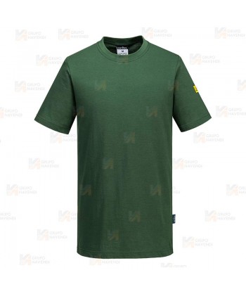 Camiseta ESD antiestática de manga corta color verde