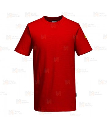 Camiseta ESD antiestática de manga corta color rojo