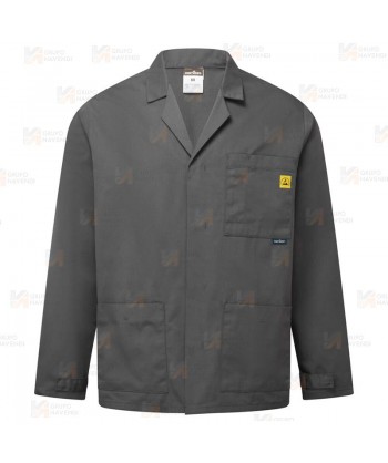 Chaqueta ESD antiestática unisex color gris oscuro