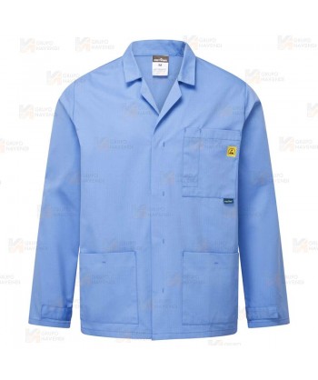 Chaqueta ESD antiestática unisex color azul celeste
