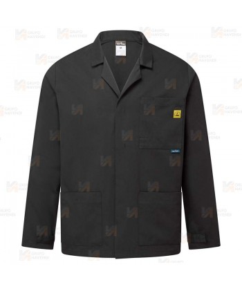 Chaqueta ESD antiestática unisex color azul negro