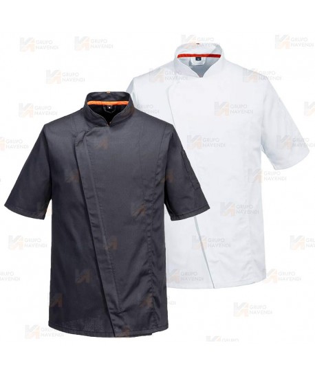 Chaqueta de cocina altamente transpirable de manga corta