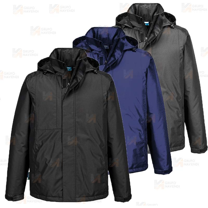 Parka acolchada e impermeable de trabajo WX2 con materiales ecológicos color azul marino