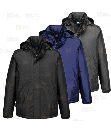 Parka acolchada e impermeable de trabajo WX2 con materiales ecológicos color azul marino
