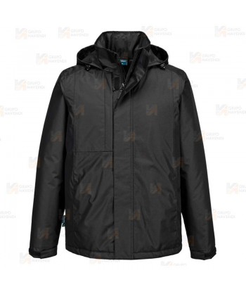 Parka acolchada e impermeable de trabajo WX2 con materiales ecológicos color negro