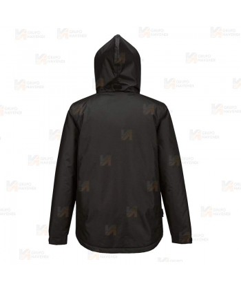 Parka acolchada e impermeable de trabajo WX2 con materiales ecológicos color negro