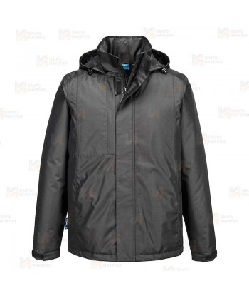 Parka acolchada e impermeable de trabajo WX2 con materiales ecológicos color gris
