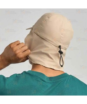 Gorra con parasol de cuello y protección de rayos UPF50+ color kaki