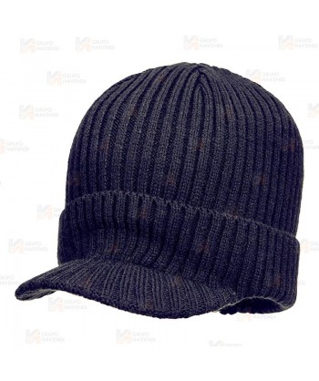 Gorro de punto con visera para el frío intenso color azul marino