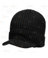 Gorro de punto con visera para el frío intenso color azul negro