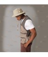 Gorro tipo safari con protección de rayos UPF50+ color beige