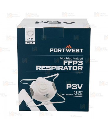 Mascarilla dolomita plegable y con válvula tipo FFP3 NR D (10 unidades)
