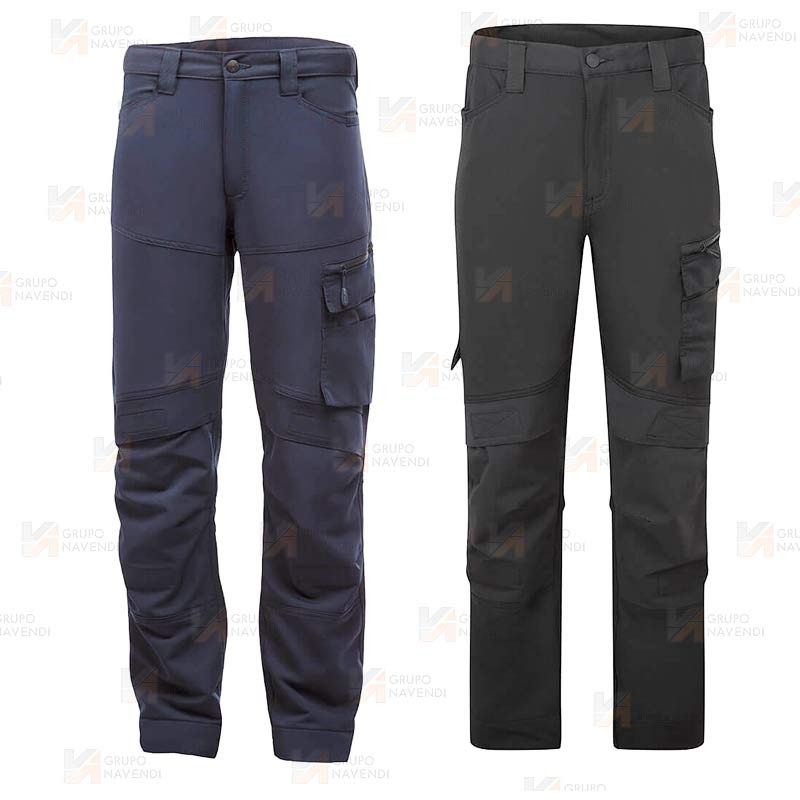 Pantalón DX4 elástico multibolsillos con refuerzos color azul marino