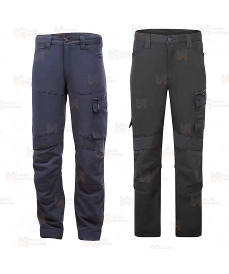 Pantalón DX4 elástico multibolsillos con refuerzos color azul marino