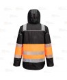 Chaqueta PW3 con capucha de alta visibilidad con forro Insulatex color negro y naranja alta visibilidad