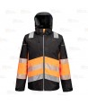Chaqueta PW3 con capucha de alta visibilidad con forro Insulatex color negro y naranja alta visibilidad