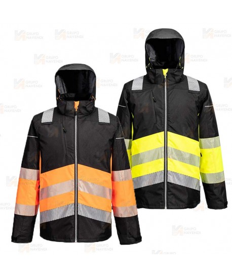 Chaqueta PW3 con capucha de alta visibilidad con forro Insulatex