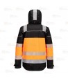 Chubasquero PW3 con capucha de alta visibilidad color negro/naranja alta visibilidad