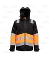 Chubasquero PW3 con capucha de alta visibilidad color negro/naranja alta visibilidad