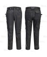 Pantalón softshell elástico, multibolsillos con refuerzos color negro