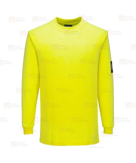 Camiseta de manga larga, resistente a la llama, Modaflame color Amarillo/Flúor