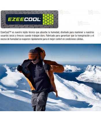 Chaqueta de trabajo en tejido polar técnico color negro y amarillo flúor
