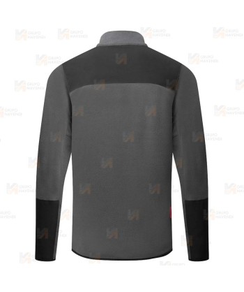 Chaqueta de trabajo en tejido polar técnico color gris y naranja flúor