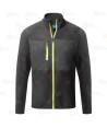 Chaqueta de trabajo en tejido polar técnico color negro y amarillo flúor
