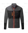 Chaqueta de trabajo en tejido polar técnico color gris y naranja flúor