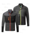 Chaqueta de trabajo en tejido polar técnico color gris y naranja flúor