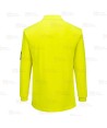 Polo de manga larga, resistente a la llama, Modaflame color amarillo flúor