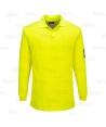Polo de manga larga, resistente a la llama, Modaflame color amarillo flúor