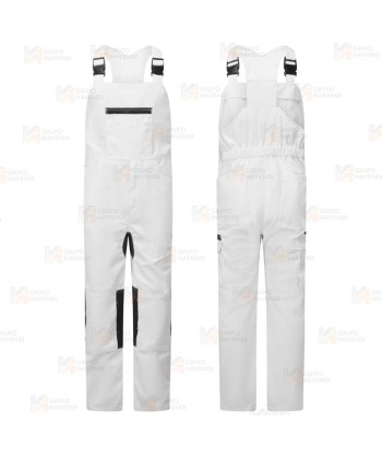 Peto de trabajo con refuerzos WX2 con materiales ecológicos color blanco