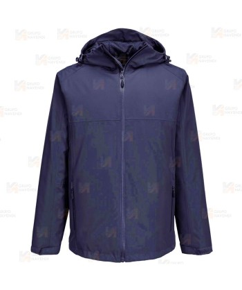 Chubasquero profesional con membrana impermeable y transpirable color azul marino