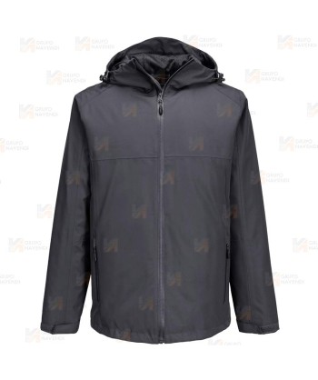 Chubasquero profesional con membrana impermeable y transpirable color gris