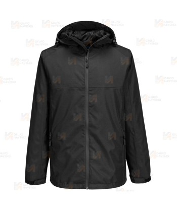 Chubasquero profesional con membrana impermeable y transpirable color negro