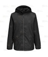Chubasquero profesional con membrana impermeable y transpirable color negro