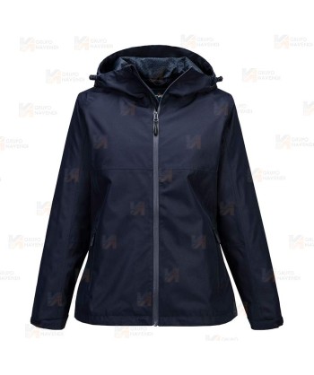 Chubasquero profesional con membrana impermeable y transpirable para mujer color azul marino