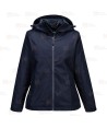 Chubasquero profesional con membrana impermeable y transpirable para mujer color azul marino