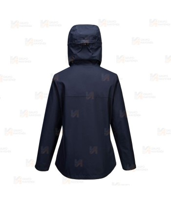 Chubasquero profesional con membrana impermeable y transpirable para mujer color azul marino